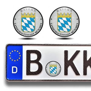 2 pcs Bayern Domed Stickers 45 mm/Self Adhesive 3D Gel Stickers for German Plate Registration