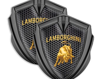 Lamborghini Leather Keyring Key Chain Shield Fob Ring Black