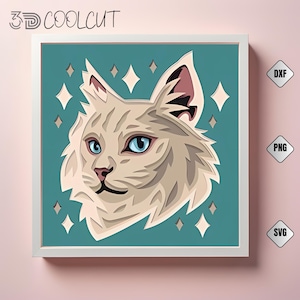 Birthday Cat 3D Layered Paper Cut SVG, Cat Birthday Shadow Box,  Cricut And Silhouette Compatible, DIY 3D SVG, Cat Decor