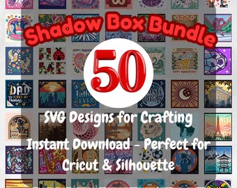 3D Shadow Box SVG Bundle, 50 3D Papercut svg, DIY Light Box Paper Craft Projects, Mega 50 3D Layered SVG Bundle, Cricut Projects svg Bundle