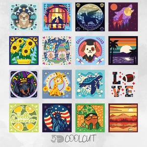 50 Shadow Box Bundle SVG, 3D Layered Paper Cut, Cricut and Silhouette Compatible, DIY Light Box, Digital Templates for Paper Art Crafts
50 Shadow Box SVG Bundle with 3D layered paper cut files for Cricut and Silhouette. Includes holiday, animal, nature, and family designs for DIY light box and shadow box craft projects