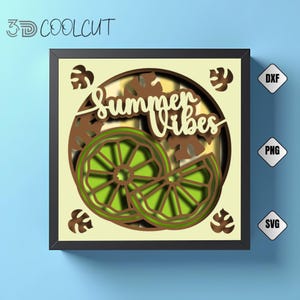 Papier découpé 3D citron vert, tranche d'agrumes en couches SVG, modèle Cricut de fruits frais, décoration d'été bricolage, fichier de coupe silhouette été SVG