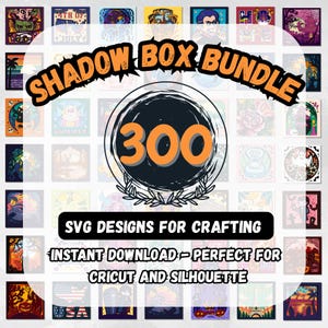 3D Shadow Box SVG Bundle: 300 mehrschichtige Papierschnitt Designs (8x8 inches, Digital Download)