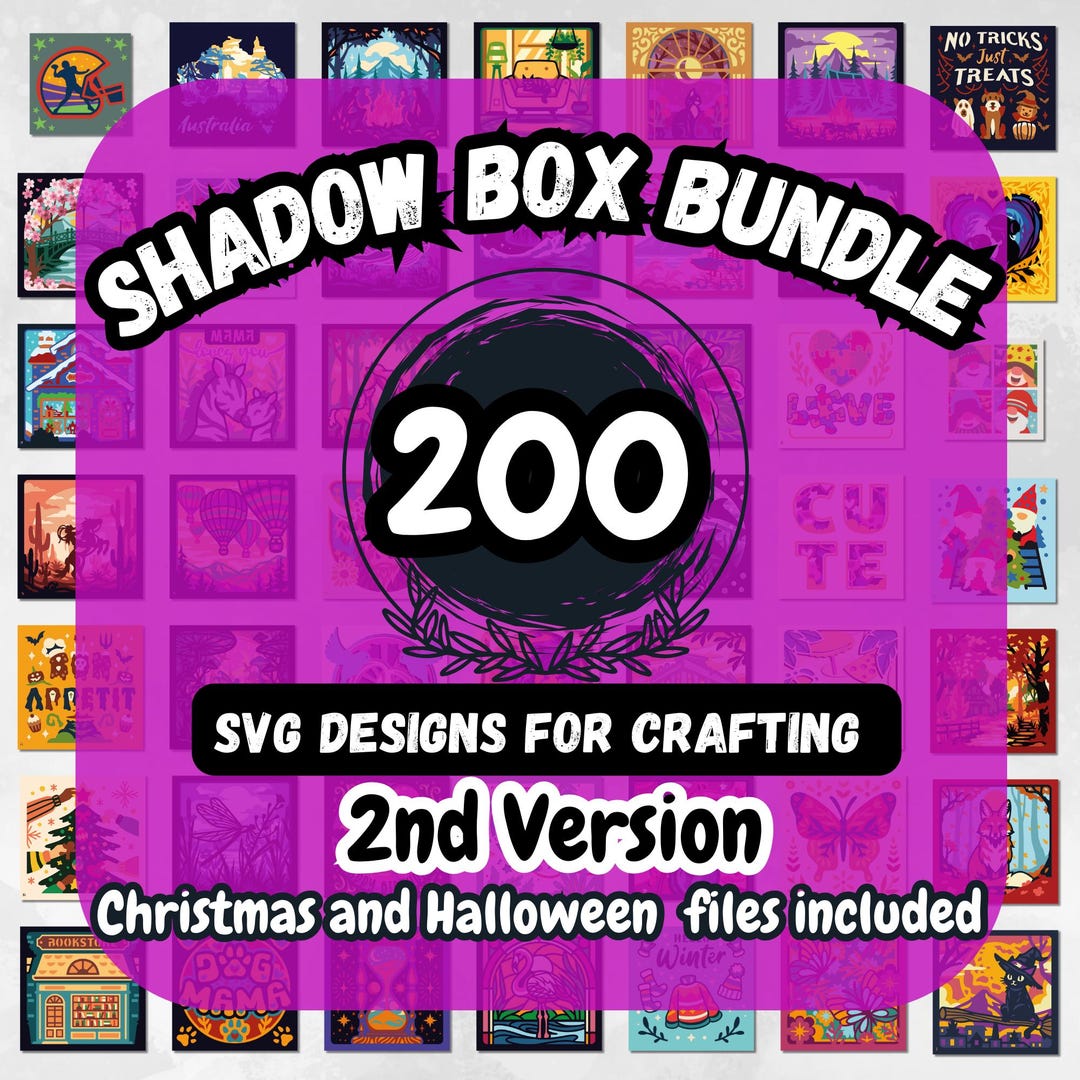 3D Shadow Box SVG Bundle: 200 Layered Paper Cut Designs (digital ...
