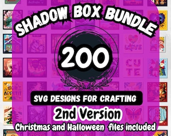 3D Shadow Box SVG Bundle: 200 Layered Paper Cut Designs (Digital Download)