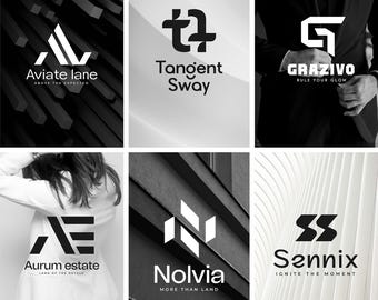 Aangepast logo-ontwerp, luxe merkidentiteit, moderne en minimalistische branding, creatieve grafische oplossingen, professionele maker van bedrijfslogo's