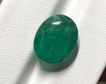 Zambian Emerald • 5.695 Carat Oval Cut Untreated Green Gemstone