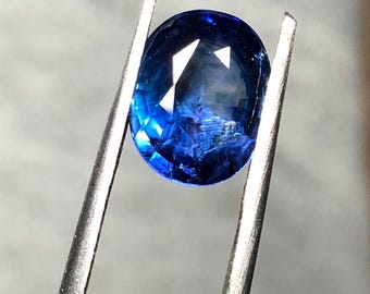 Naturlig Ceylonblå safir 3,03 ct oval lös ädelsten (certifierad ingen värme/ingen behandling)