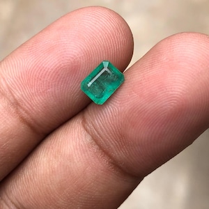 1.110 Carat Natural Panjshir Emerald | Rectangle Cut Green Gemstone | Loose Emerald for Jewelry | Afghan Emerald | May Birthstone