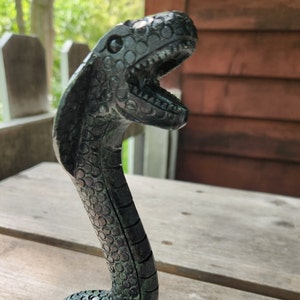 Serpentine Jade Cobra, Jade, Serpentine, Stone Sculpture, Cobra Statue, King Cobra, Cobra Figurine, Egyptian Statue, Serpentine Crystal
