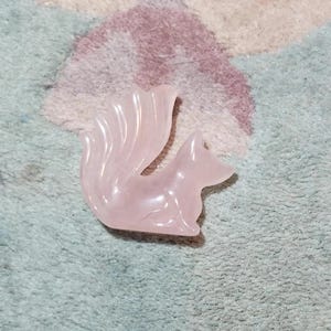 9 Tailed Fox Crystal Carving  Moss Agate, Fire Quartz, Rose Quartz  Mystical Spirit Animal Figurine Etsy