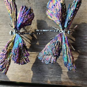 Aura Kyanite Crystal Dragonfly, Peacock, Blue, Purple Kyanite Crystal with Titanium Aura, Healing Decor Gift , Metaphysical Properties Etsy