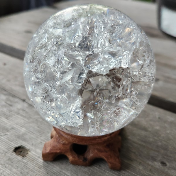 Fire And Ice Crackle Crystal Sphere