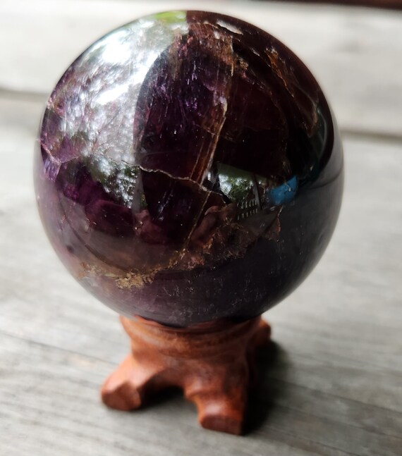 Rare Luminous Purple Lithium Mica Sphere, Healing Gemstone, Rare  