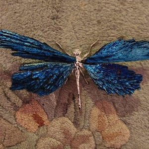 Aura Kyanite Crystal Dragonfly, Peacock, Blue, Purple Kyanite Crystal with Titanium Aura, Healing Decor Gift , Metaphysical Properties Etsy