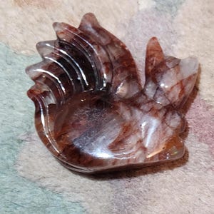 9 Tailed Fox Crystal Carving  Moss Agate, Fire Quartz, Rose Quartz  Mystical Spirit Animal Figurine Etsy