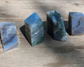 Moss Agate Freeform – Calming Crystal for Stress Relief & Communication | Natural Healing Stone | Throat Chakra Energy