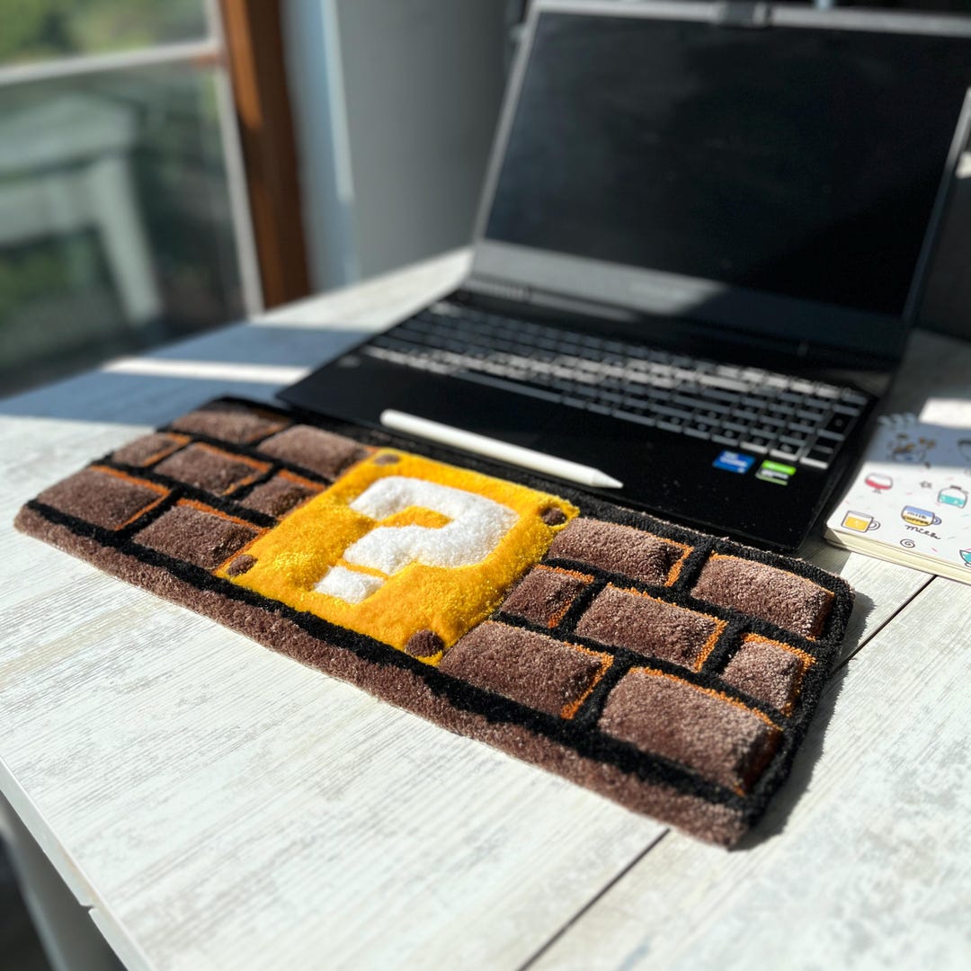 Pixel Brick Tufted Rug: Handmade Geeky Gamer Desk Mat - Etsy