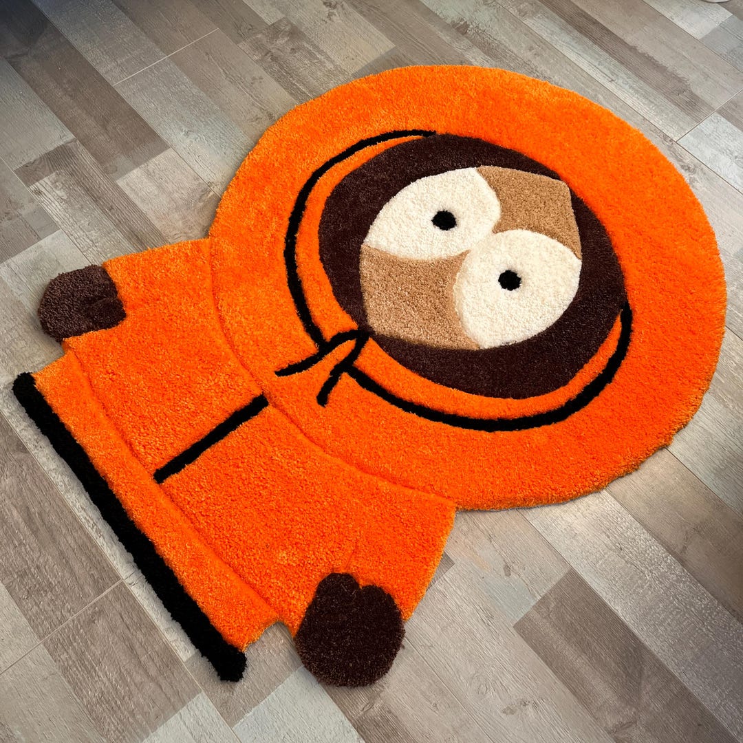 Orange Cartoon Character Tufted Rug: Fluffy and Soft Acrylic Bamboo ...