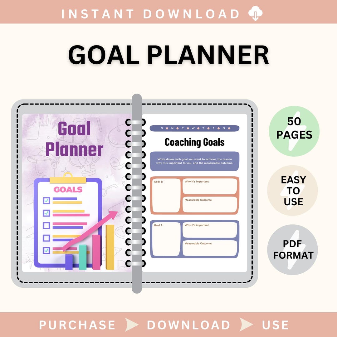 Goal Planner / Digital Planner / Printable / Instant Download / To-do ...
