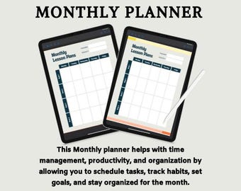 Printable Lesson Planner, Monthly Teacher Organizer, Classroom Schedule, Digital Lesson Plan Book, Curriculum Planner,  Planning Sheet