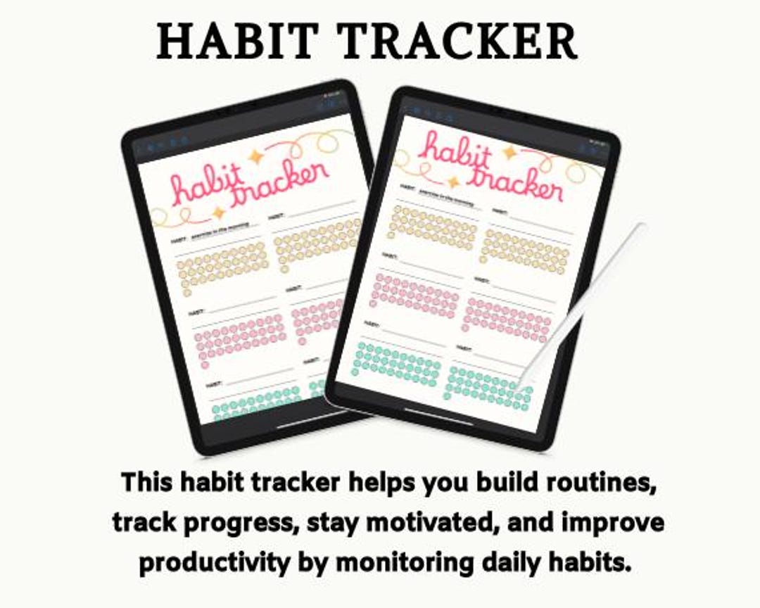 Habit Tracker Digital, Daily Routine Planner, Productivity Tracker ...