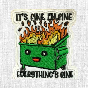 Funny Graffiti Embroidered Patch Set – Stay Weird, Dumpster Fire, Great Tag | Iron On Patches for Jacket, Backpack, Hat, DIY Gift
