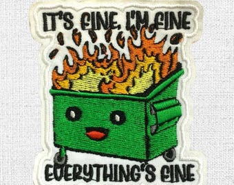 Funny Graffiti Embroidered Patch Set – Stay Weird, Dumpster Fire, Great Tag | Iron On Patches for Jacket, Backpack, Hat, DIY Gift