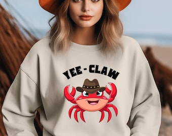 Yee Claw Crab PNG, Cowboy Crab Graphic, Funny Beach Sublimation Design, Western Crab Clipart,Digital Download, Summer Shirt Art,for him gift