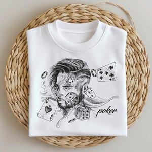 POKER playing cards, suit chips, queen of hearts, poker game head, game dice,casino shirt,poker full ace, jack spade diamond, king ace,joker