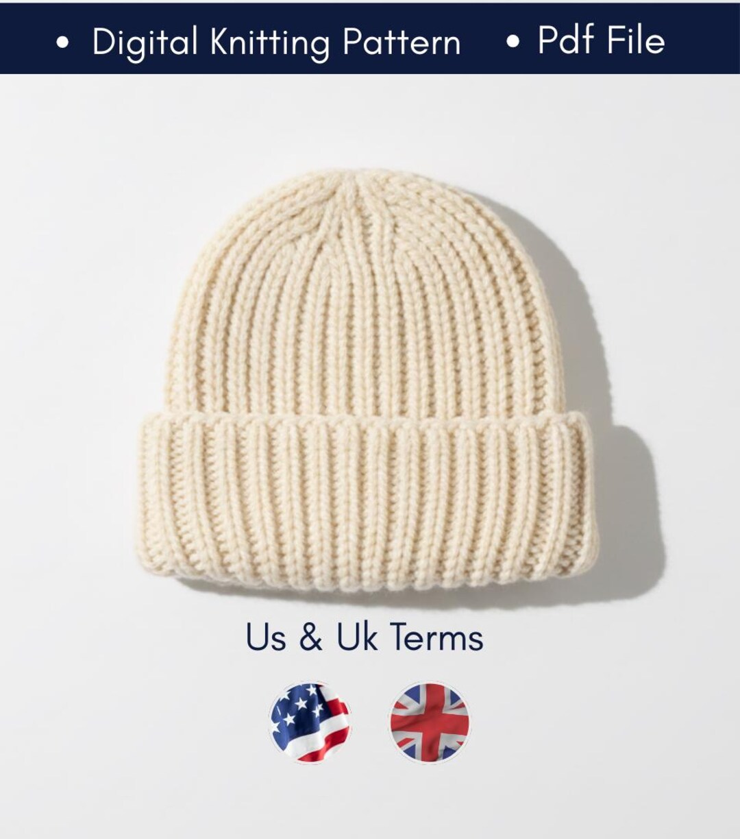 Frosty Pines Beanie Knitting Pattern PDF Easy Knit Hat Pattern Worsted ...