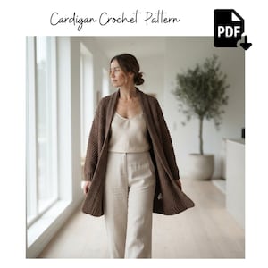 Cozy Haven Cardigan Crochet Pattern PDF Oversized Crochet Cardigan Pattern Women XS-5XL Easy Digital Download