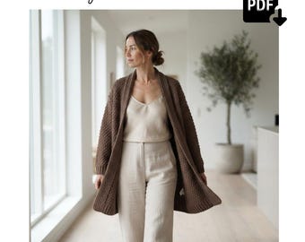 Cozy Haven Cardigan Crochet Pattern PDF Oversized Crochet Cardigan Pattern Women XS-5XL Easy Digital Download