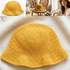 Crochet Sun Hat Pattern – Wire Brim Bucket Hat DIY (PDF Download)