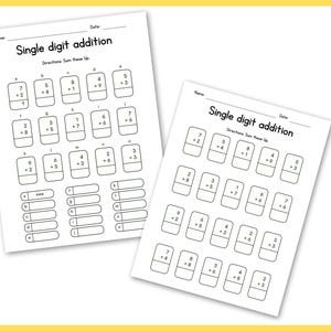 Printable Addition Worksheets Bundle Numbers 1-20 Kindergarten to 2nd ...