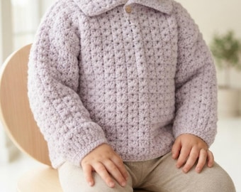 Snuggle Kids Sweater Crochet Pattern PDF Toddler Sweater Pattern Child Pullover 1-4 Years Easy Crochet Digital Download