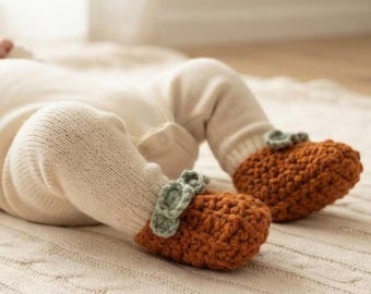 Haakpatroon voor babyschoentjes, pompoenschoentjes, babyschoentjes met textuur, 0-12 maanden (PDF)