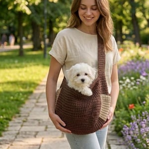 Dog Carrier Crochet Pattern PDF, Small Dog Sling Bag Pattern, Pet Pouch Crochet Tutorial, Crochet Dog Carrier, DIY Puppy Carrier Bag