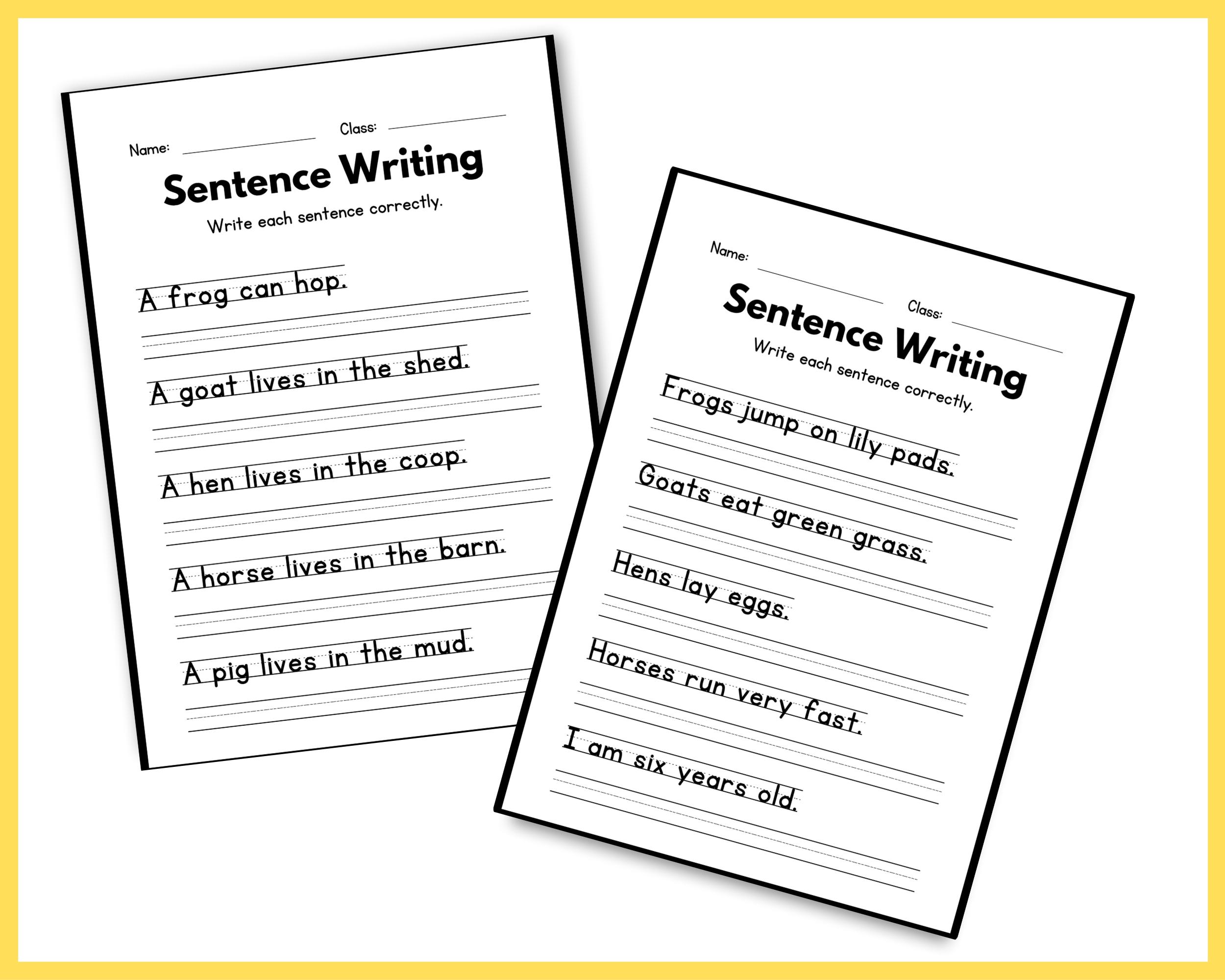 60+ Write the Sentence Worksheets – Printable Writing Sentences ...