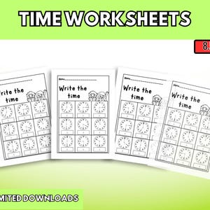 10 Feuille d'exercices pour la maternelle : lecture de l'heure Feuille d'exercices pour la première année : Apprendre à lire l'heure avec une horloge analogique numérique