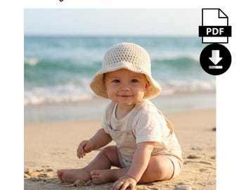Bloom Sunhat Crochet Pattern PDF, Baby Sun Hat Pattern, Crochet Bucket Hat Tutorial, Summer Baby Hat, Easy Crochet Pattern
