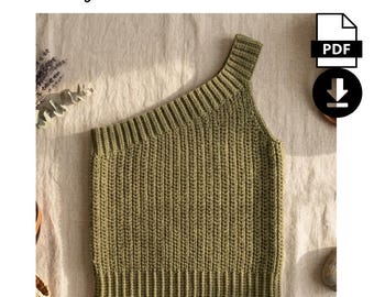 Crochet Top Pattern PDF, Summer Crop Top Crochet Pattern, Beginner Friendly Tank Top, Women’s Fitted Top S-XXL