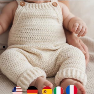 Crochet Baby Romper PDF Pattern | Newborn Overall Tutorial | Strampler Häkelmuster PDF | Patrón Pelele Crochet | Modello Tutina Bambino