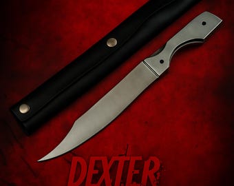 Dexter Morgan Knife: Handmade Dexter Knife Movie Replica Inspired Collector’s Blade Full Tang Sheath Best Gift Valentine Day Gift for Him