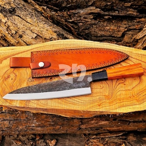 Japanese Santoku Chef Knife Kiritsuke Style Kitchen Knives Hand Forged Best for Slicing, Dicing, Chopping Gyuto Knife Gift for Home Chef