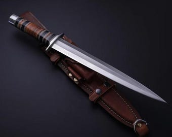 Arkansas Toothpick Dagger Knife Custom Handmade D2 Tool Steel Hunting Survival Gift for Him|  Best Valentine Day Gift for Him.