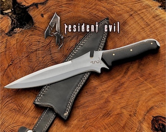 Resident Evil Jack Krauser Knife: RE4 Merch Replica Props - D2 Steel Full Tang Valentine Day Gift for Him.