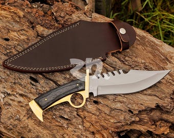 Daryl Dixon Walking Dead Bowie Knife Replica Film Knife, Brass Finger Guard Full Tang Movie Knife, Anniversary, Valentine Day Gift for Him