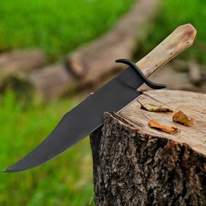 Juan Padillo Bowie Knife Replica – Custom Handmade D2 Steel Blade – Aged Finish with Stabilized Bone Handle Vintage Knife Best Gift for Him.