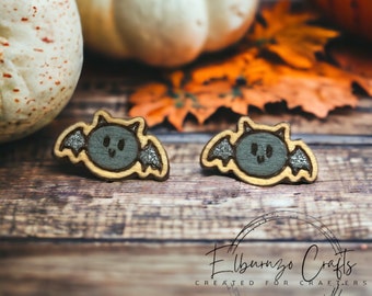 Cute Halloween bat stud earrings- handmade in Scotland